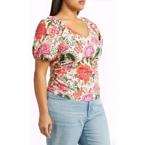 LEOTA Elsa Floral Print Stretch Organic Cotton Top Size 2X NWT MSRP $138 - Picture 5 of 13